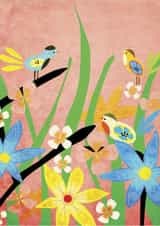 birds flowers Just because... Card 23007 created by Annie Wilkinson