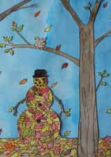 autumn snowman Card 23585 created by Ruth Ferrier Illustration