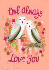 owl bird Valentines Day Card 1075 created by Andrea Lauren