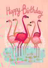 flamingo birthday Birthday Card 1078 created by Andrea Lauren