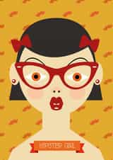 Hipster illustration Just because... Card 24191 created by Critical T-rex