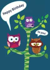 birthday owls Birthday Card 24217 created by Silvina De Vita