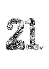 Animal 21st Birthday Card 1010 created by Ashlyn Sim