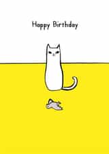 Funny Birthday Card - Dead Bird Gift - From the Cat created by Reigning Cats . . . and dogs