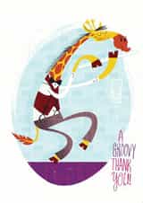 giraffe music Thank You Card 1218 created by Josh Cleland