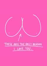 Rude Valentines Day Card - Boobs - These Are The Only Reason I Love You created by Charly Clements