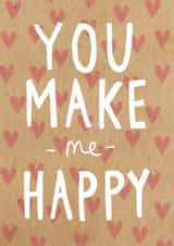 Cute Valentines Day Card - You Make Me Happy created by Charly Clements