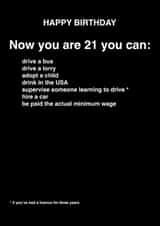 birthday 21 Card 24421 created by Jo Alfie Wimborne