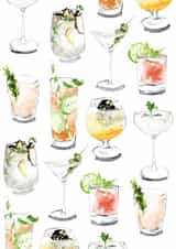 Cocktails Drinks Birthday Card 1148 created by Katie Tomlinson