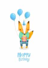 fox redfox Birthday Card 1185 created by Anna Alekseeva