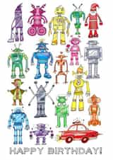 #robots #happybirthday Birthday Card 2452 created by Beccy Blake