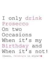 prosecco female Birthday Card 2763 created by Always Sparkle