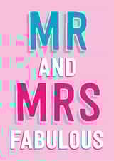 Mr and Mrs Fabulous - typography wedding card created by Dean Morris Cards