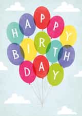 Classic Birthday Card - Balloons - Sky created by TM Stationery