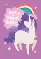 unicorn magic Birthday Card 1843 created by Claire Stamper