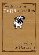 Illustration pugs Birthday Card 3086 created by JellynBean