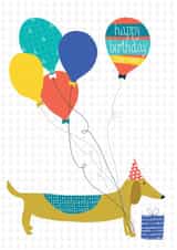 sausage-dog balloons Birthday Card 1675 created by Jessica Hogarth