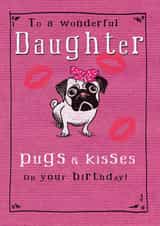 Daughter pug Birthday Card 3104 created by JellynBean
