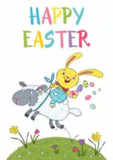 bunny rabbit Easter Card 2457 created by Louise Gardner