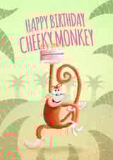 monkey cake Birthday Card 1301 created by Andy Roper