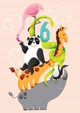 animal zoo Birthday Card 3276 created by Liz Harry