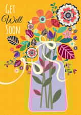 Traditional/pretty Get Well Soon card, featuring a beautiful floral design. created by Laura Darrington Design Ltd.