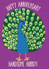 peacock bird Anniversary Card 3237 created by Jo Milne