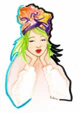 girl colourful Just because... Card 22368 created by Paula Bressel