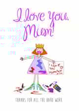 Love Mum Mothers Day Card 26578 created by Jane Smedley