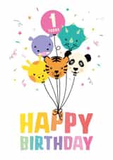 Balloonimals 1st Birthday Card created by Macie Dot Doodles