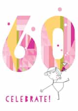 60 60th Birthday Card 2025 created by Pink Pig