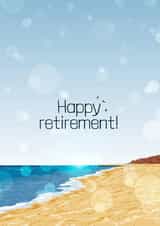 Happy retirement beach and sea card created by Pupsiku