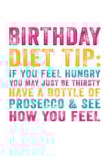 prosecco Humour Birthday Card 3488 created by Do You Punctuate?