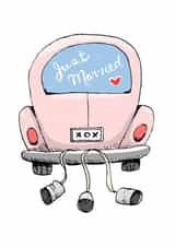 JUST MARRIED wedding car - pink created by Ashley Taylor