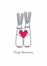 Cute Bunny Anniversary Card - Bunnies - Hoppy - Hoppy Anniversary created by Hoppy Bunnies