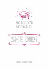 she believed Graduation Card 4531 created by Prairie Chick Prints