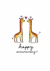 Cute Anniversary Card - Giraffes - Happy Anniversary created by Odd Socks