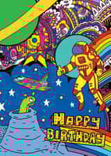 space spaceman Birthday Card 5019 created by Manic Minotaur