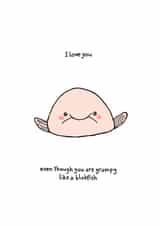 blobfish humour Anniversary Card 5104 created by Ellie Bednall