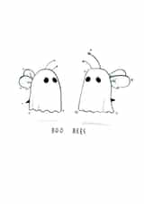 Funny Anniversary Card - Ghost Pun - Boo Bees created by Jelly Armchair