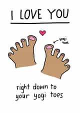 yoga yogi Valentines Day Card 27020 created by Che Dyer