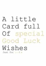 GOOD LUCK New Job Card 2784 created by Always Sparkle