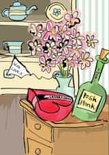 LOVE Thank you Thank You Card 22938 created by Higgledy Ink Illustration