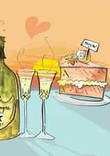 Engaged Congratulations Engagement and Marriage Card 22939 created by Higgledy Ink Illustration