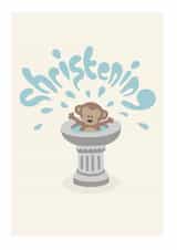 christening monkey Christening Card 5408 created by Roisin Cafferty