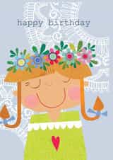 birthday card, happy birthday, girl, pretty and traditional created by Kali Stileman