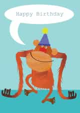 birthday card, happy birthday, orangutan, cute and funny created by Kali Stileman