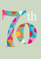 70th birthday card, 70th, milestone, cool and colourful created by Kali Stileman