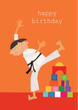birthday card, happy birthday, martial arts, cute and funny created by Kali Stileman