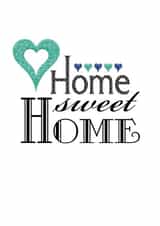 Classic Stitch Style New Home Card - Hearts - Home Sweet Home created by Gellie Design